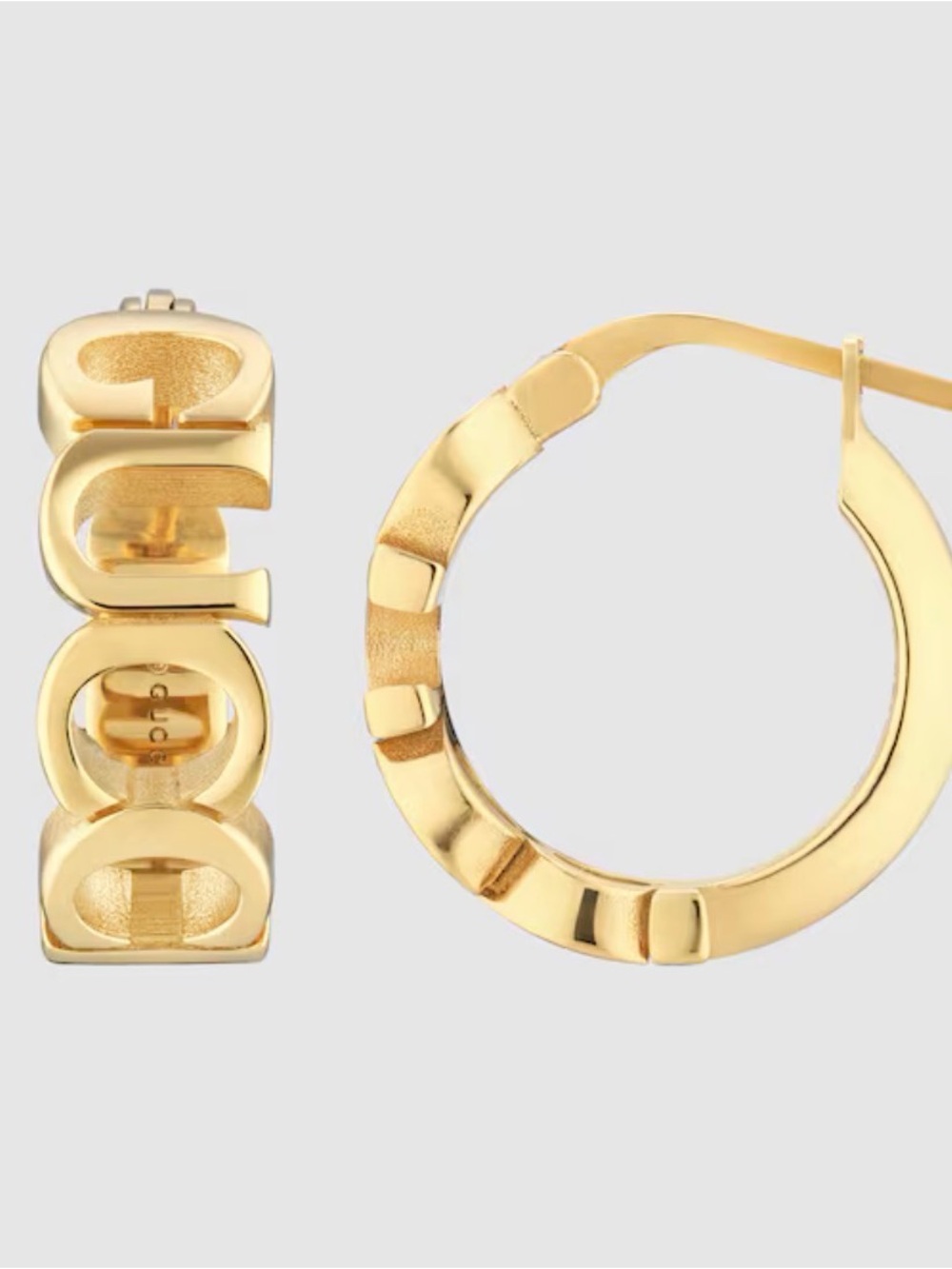 Gucci Gold-Tone Interlocking Logo Hoop Earrings